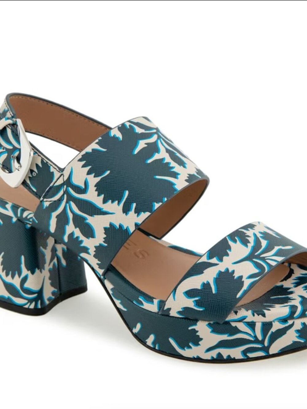 Aerosoles Camilia Platform Sandal in navy eggnog floral- size 5